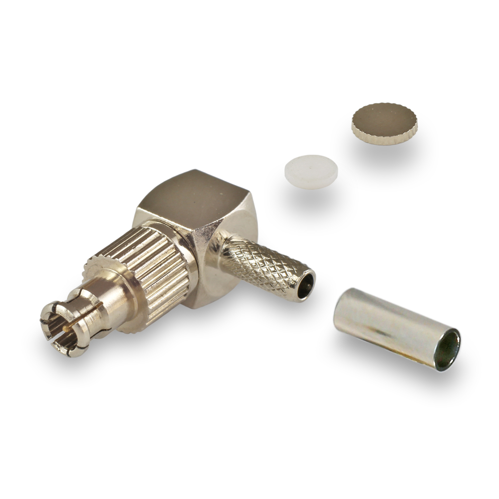 Разъем CRC9(male)/TS9(male) на кабели RG-174, RG-316, универсальный, обжимной, угловой