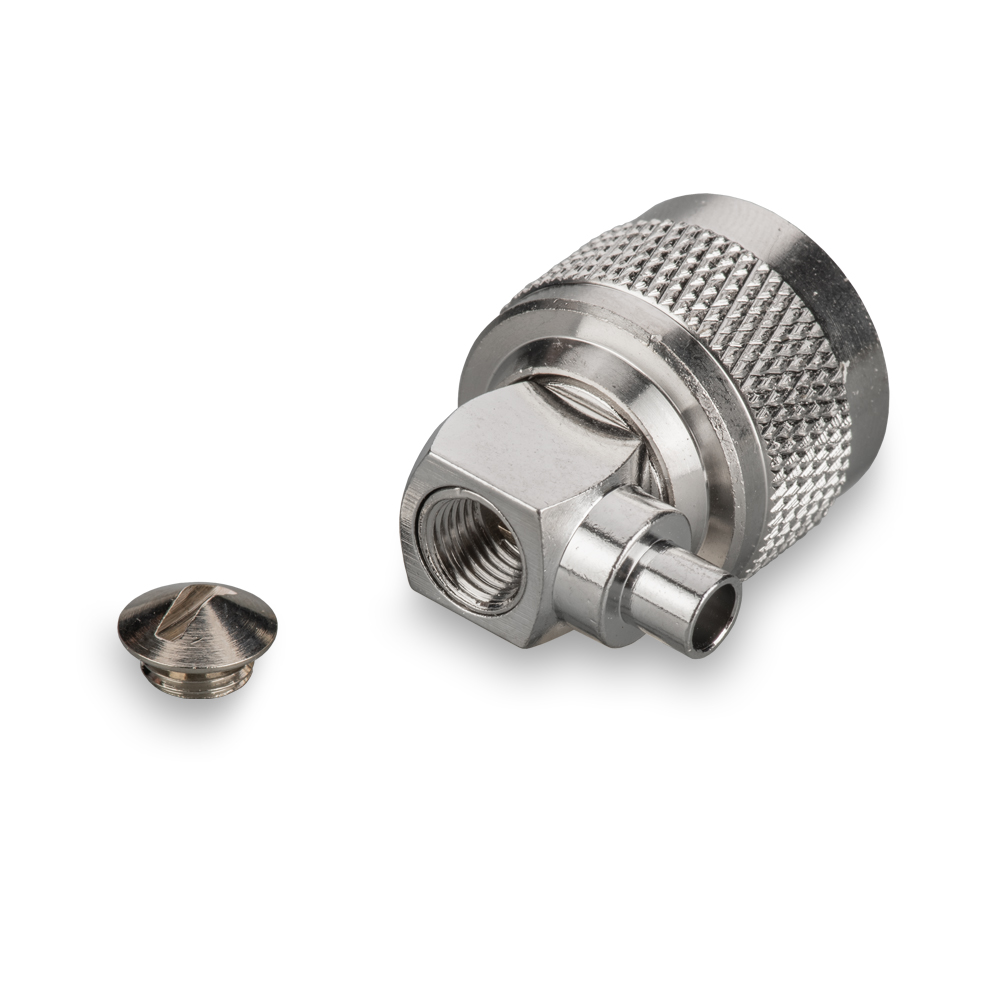 Разъем N(male) на кабель RG-402 (0.141"), угловой, под пайку